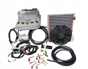 UNIWERSALNY ZESTAW KLIMATYZACJI ELEKTRYK 12V / 24V KOMBAJN GAZ R134A - XD F