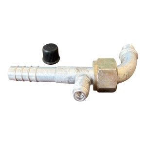 PRZYŁĄCZE ZŁĄCZE KĄT 90 G8 na wąż 10 mm z zaworem Schroedera ALUMINIUM GREG-CAR